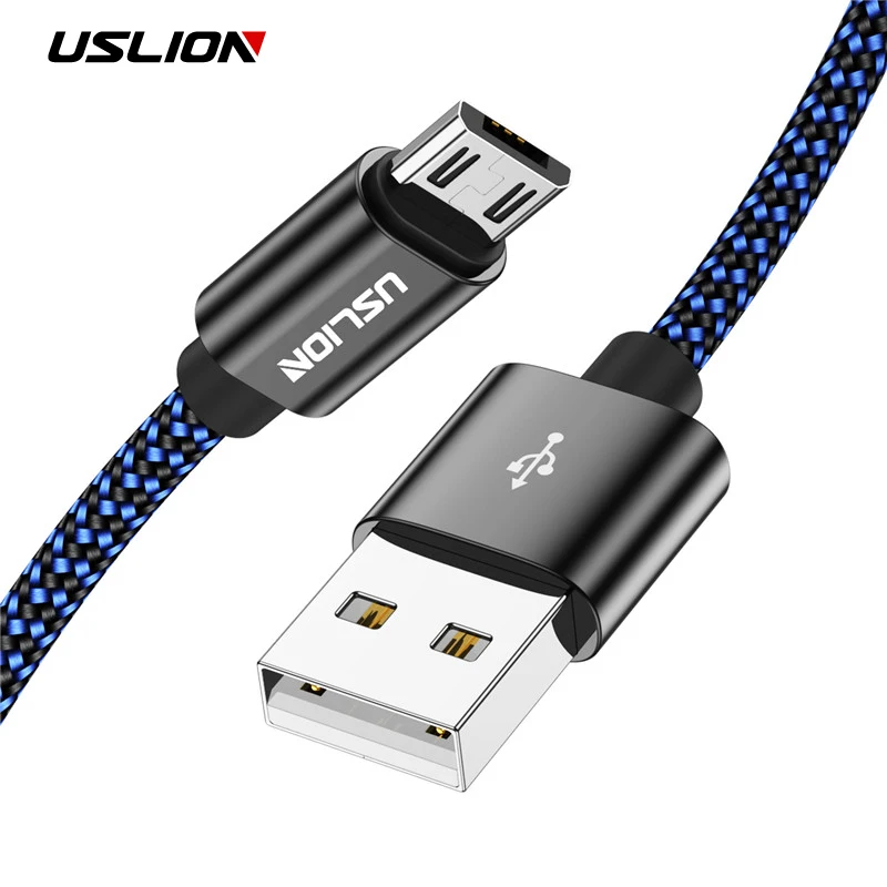 USLION кабель Micro USB для samsung S4 S5 S6 Edge Xiaomi Note 4 4X нейлоновая оплетка Micro usb кабель для зарядки и синхронизации данных зарядное устройство