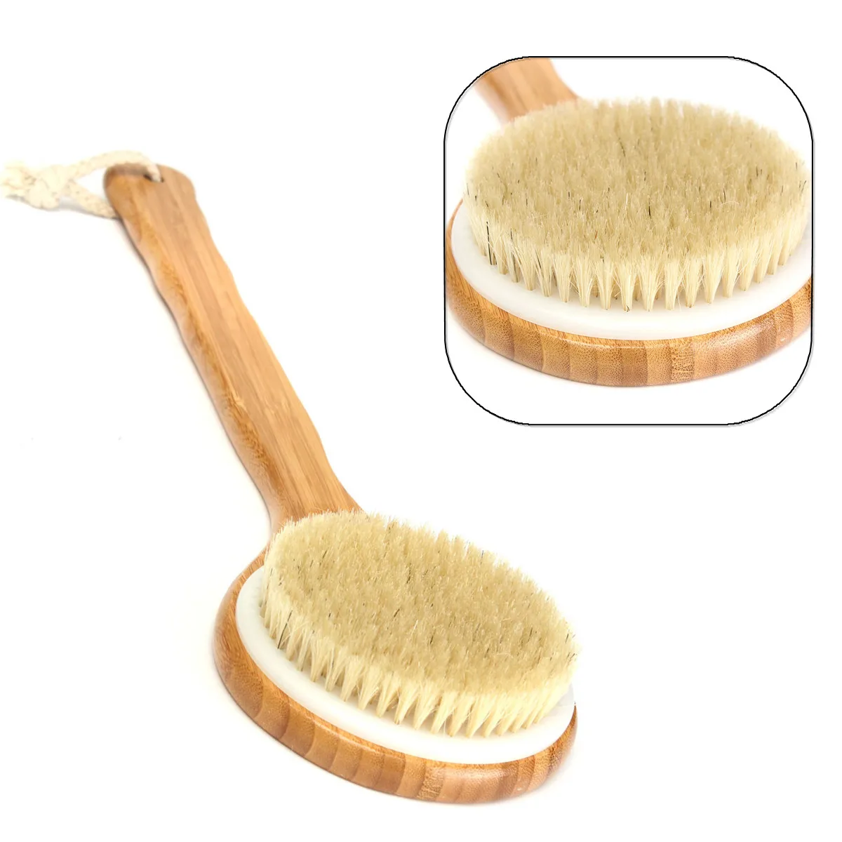 Щетина Длинная Деревянная ручка для ванны и душа тела Back Brush Spa очищающий скраб