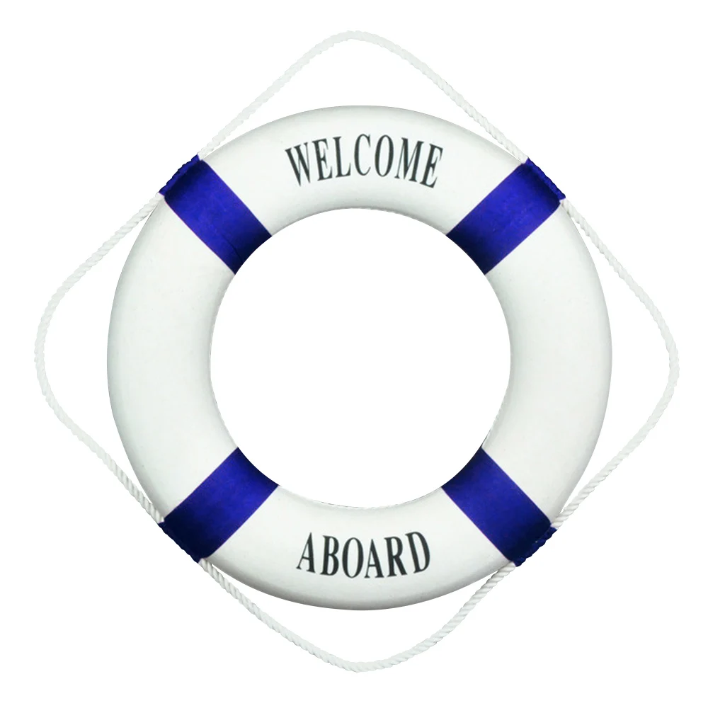 Navy Style Cloth Life Ring Buoy Room Decor Nautical Welcome Aboard Decorative Q 