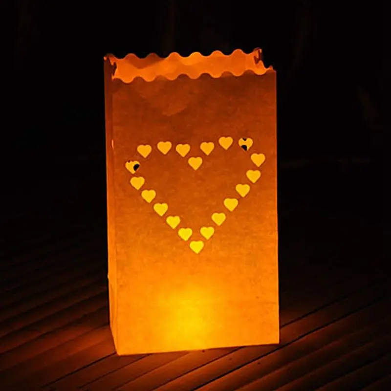 Светильник держатель Luminaria Бумага Фонари лампы в форме свечи сумка вечерние свадебные украшения 10 шт. в форме сердца