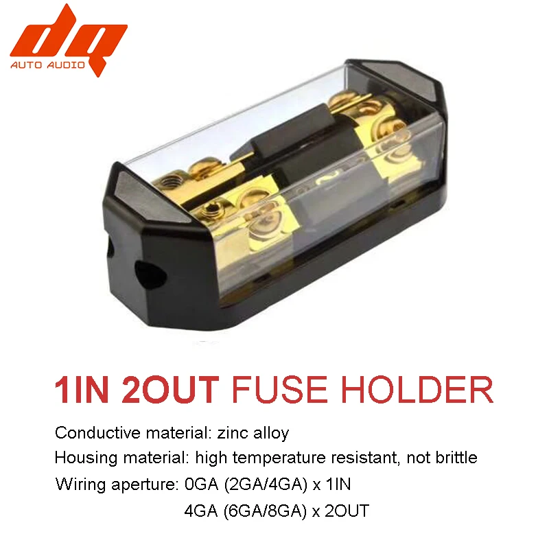 1PC 1 IN 2 Ways OUT Car Audio Power Insurance Seat Fuse Box with 100A 150A 200A 300A Fork Bolt Fuses Holder Fusibles Auto | Автомобили и