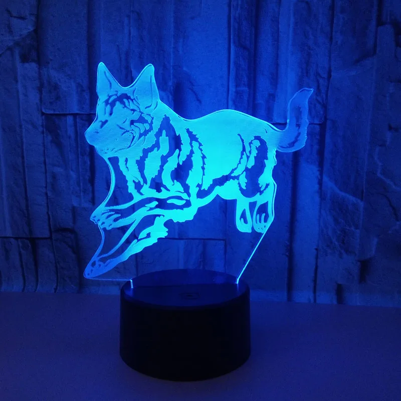 YIMIA новинка подарок USB 7 цветов Изменение бег Волчья модель светодиодный ночник 3D
