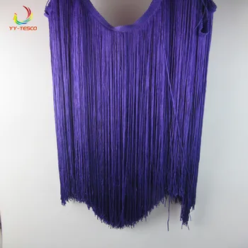 

50cm/long Tassel Fringe Trimming Lace Ribbon Dance Latin Dress Macrame Samba Clothing DIY Lace Single Band decoration purple