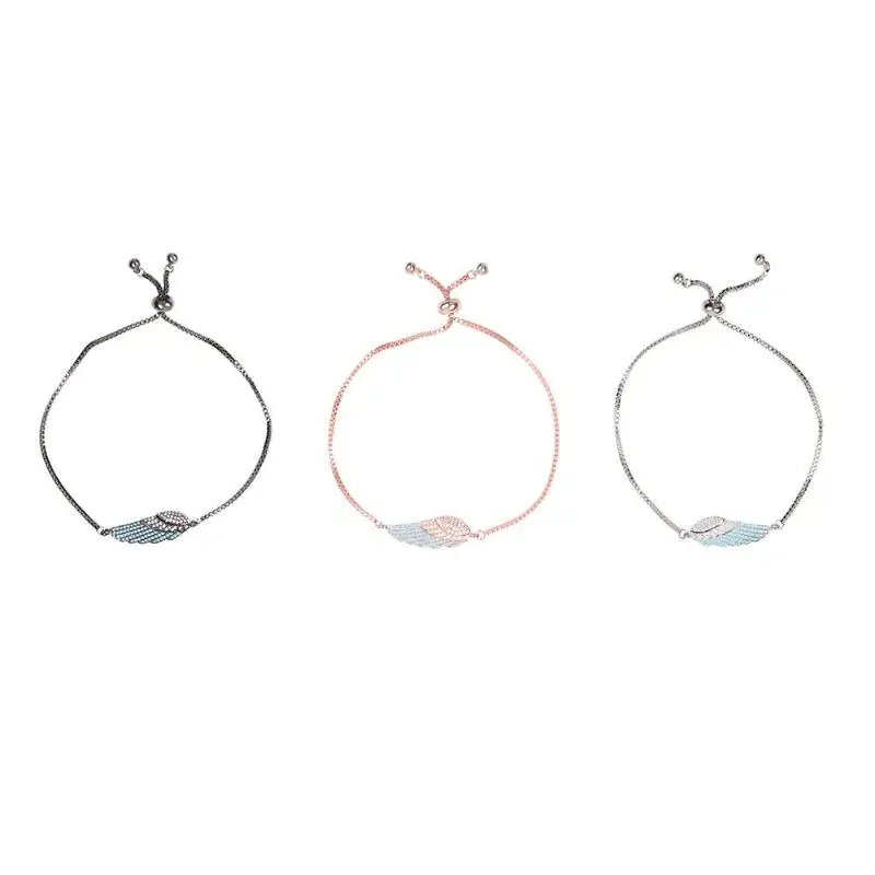 

Zircon Angel Wing Bracelet Ladies Adjustable Chain Bracelets Jewelry Gifts
