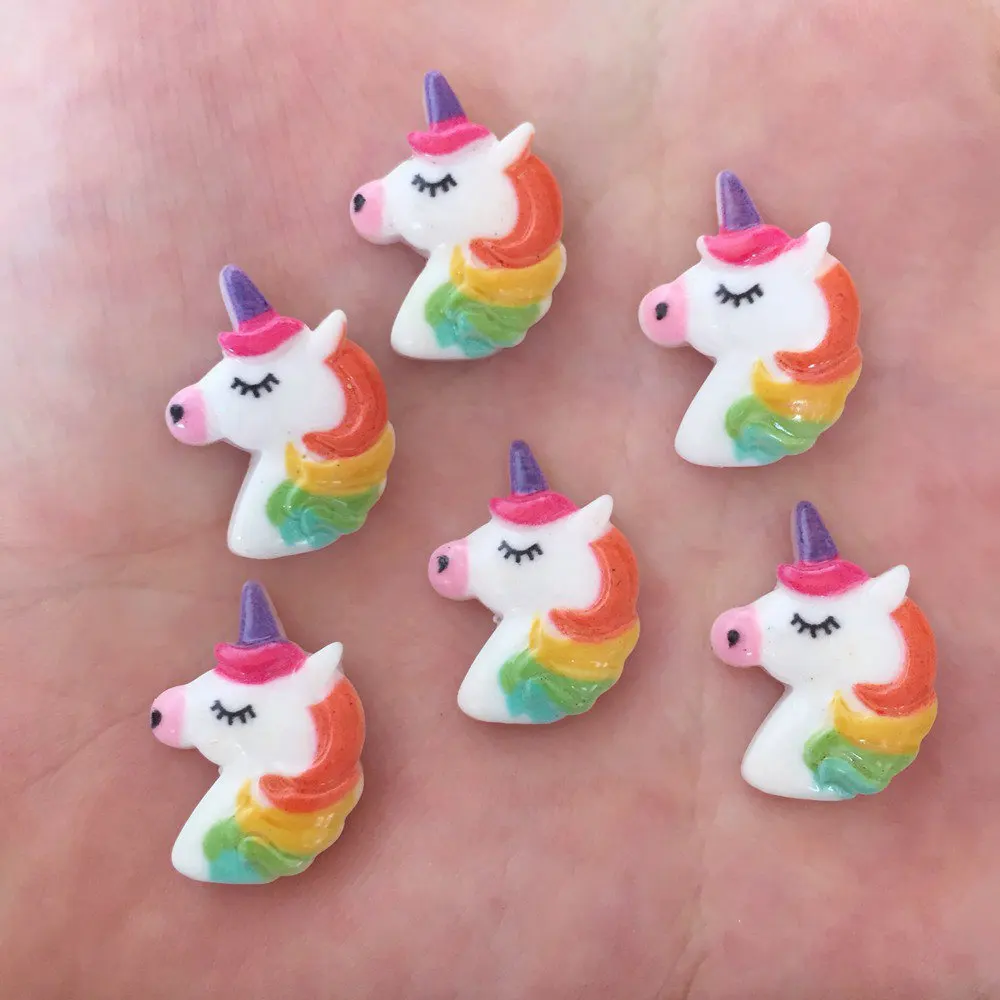 

20pcs Resin Hand-painted Cute Unicorn Flatback Stone Child Scrapbook DIY Wedding F366*2