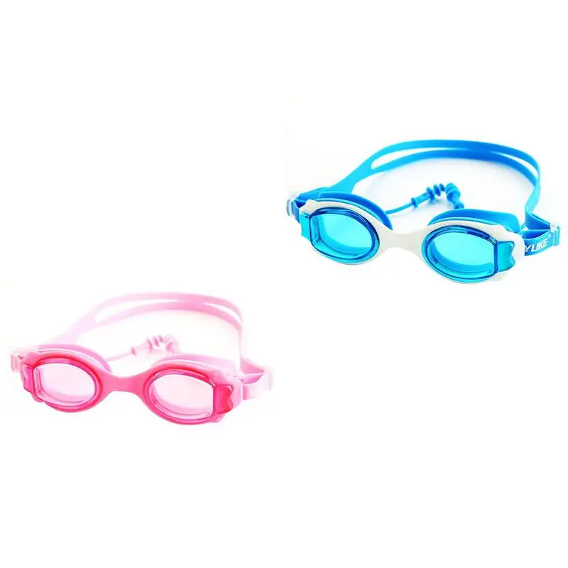 Colorato Regolabile Per Bambini Per Bambini Occhiali Da Nuoto In Silicone Impermeabile HD Trasparente Anti-fog Vetri di Nuoto Con Tappi Per Le Orecchie