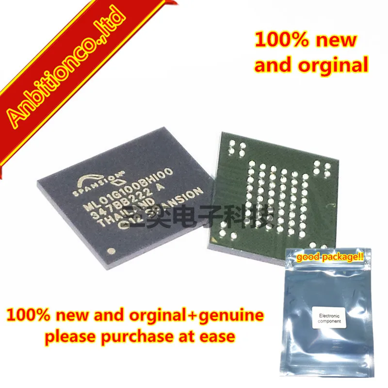 

5pcs 100% new and orginal ML01G100BHI00 S34ML01G100BH100 BGA-63 in stock