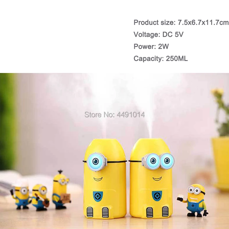 

Small Yellow Man 250 ml Air Humidifier Mini Air Humidifier USB Auto ND-250MLC