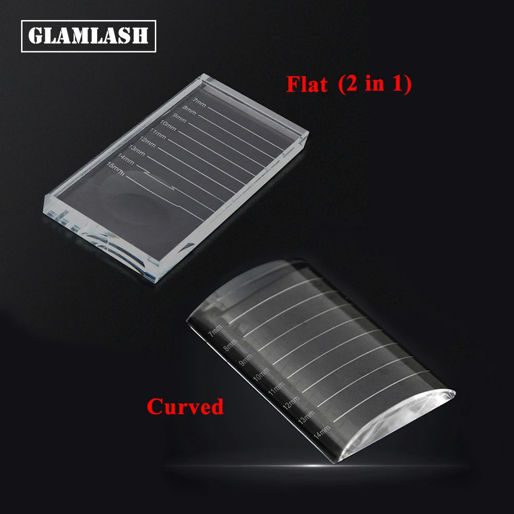 GLAMLASH Transparent eyelash extension crystal glue holder pallet ceramic false lash tile eyelash stand Makeup Tool