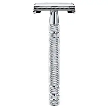 

Men Long Handle Shaving Blade Replaceable Classic Safety Razor Manual Shaver Matte Nonslip Blank Brass Double Edge Razor