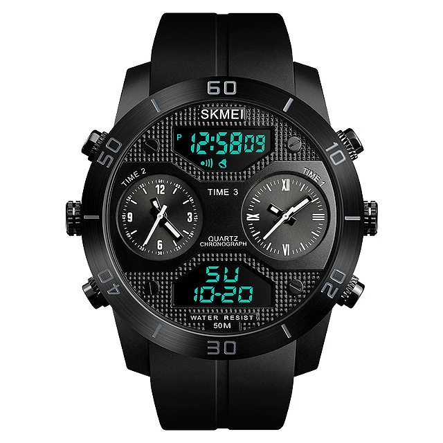 

SKMEi Dual Display Digital Men'S Watch Multi-Function Time Waterproof Watch Large Dial Outdoor Sports Quartz Watch 1355