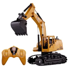 Remote Control Car Engineering Shovelloader Excavator 5 Channels Charging RC Excavator Electronic Toy Model huina 1510 rc excavator car 2 4g 11ch metal remote control engineering digger truck model electronic heavy machinery toy