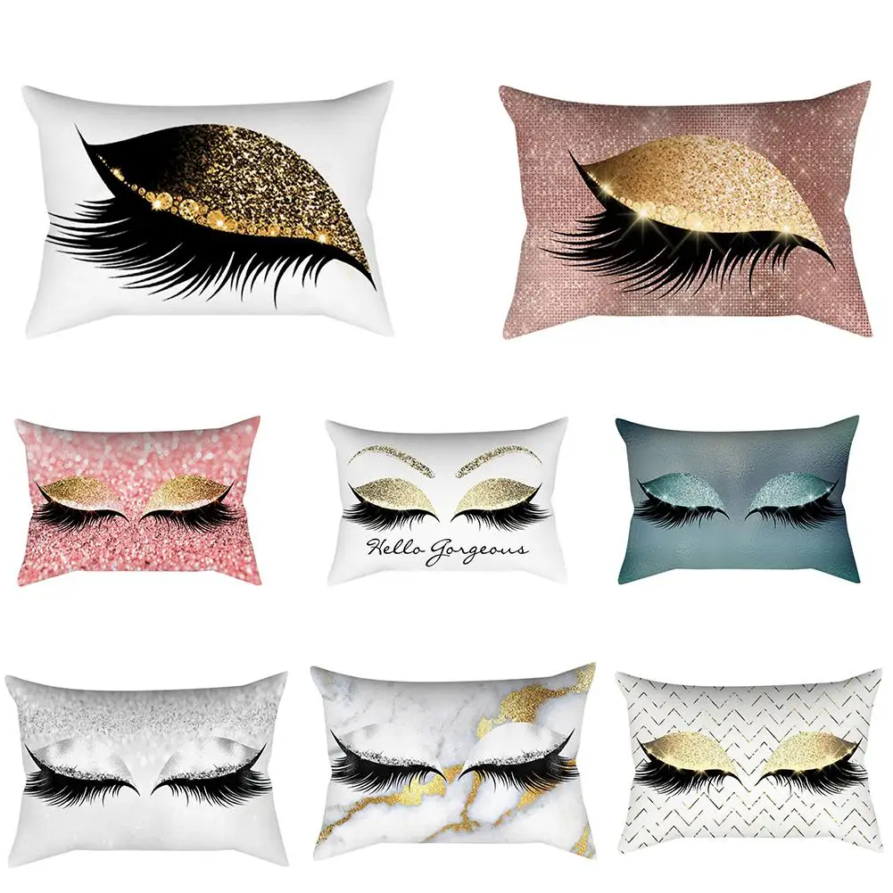 

Adeeing Beautiful Eyelash Pattern Printing Pillow Cover Home Decorative Pillowcase (30 x50CM)