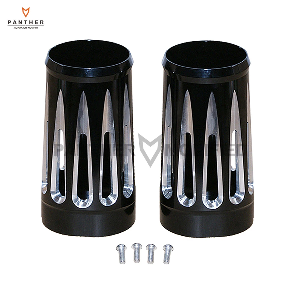 

CNC Black Cut Motorcycle Fork Sliding Cowl Cap Moto Front shock absorber Cover case for Harley Touring 1984-2013