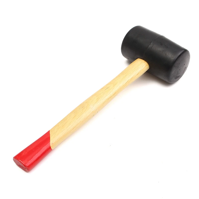 Koop 1 pc 500G Houten As Handvat Rubber Mallet Hamer Fiets Thuis Reparatie Tool