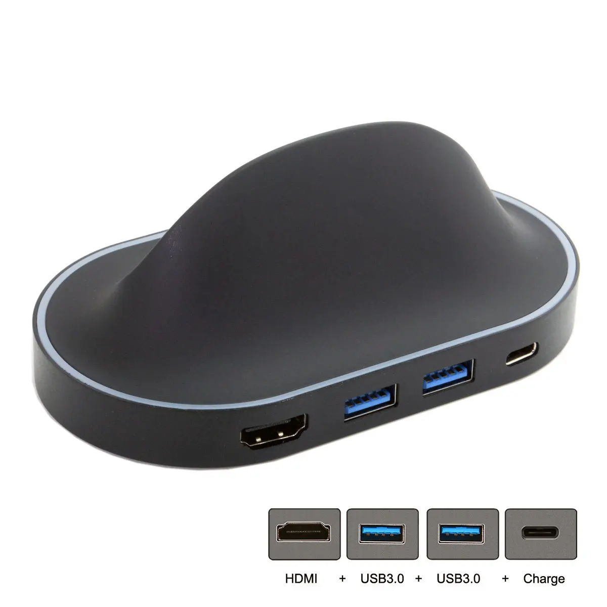 Jimier Тип-C USB-C USB 3,1 док-станции к HDMI и двойной 3,0 хаб и Мощность для S8 S9 Mate10 P20