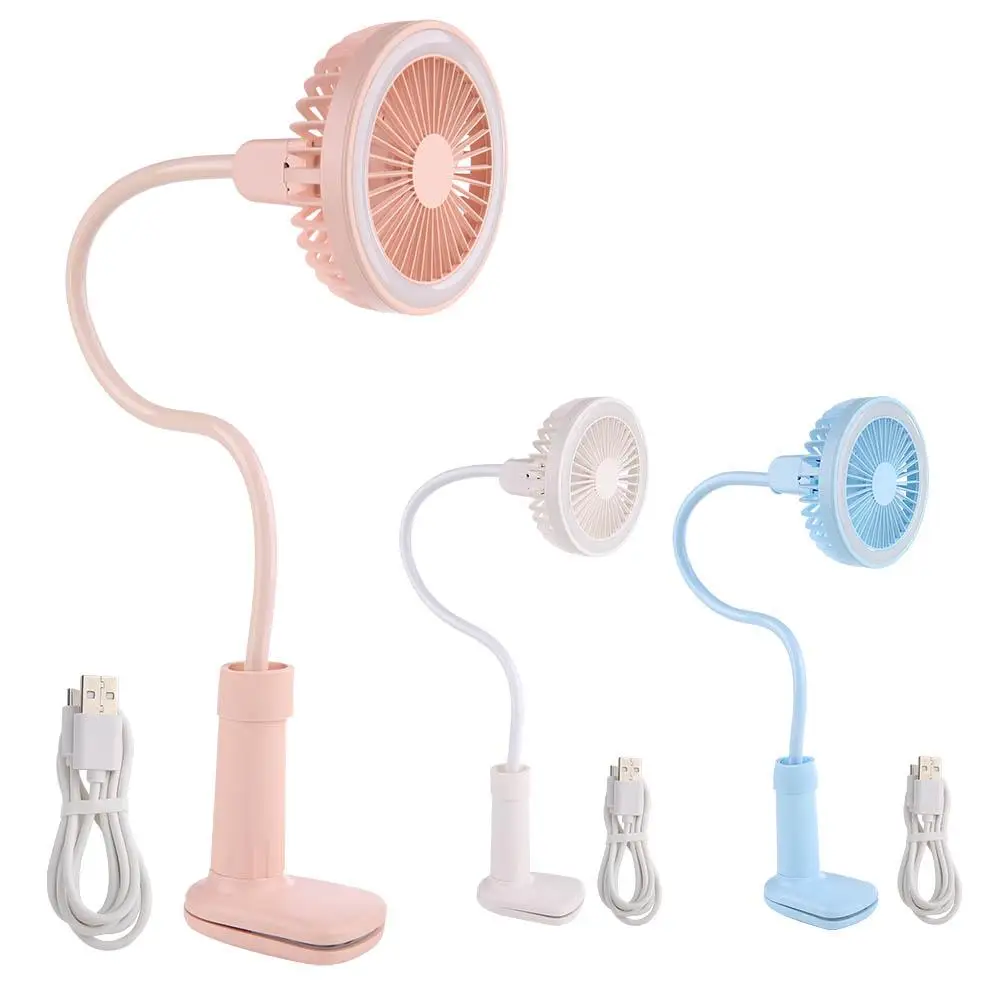 

Portable Clip Table Cooling Fan USB Rechargeable Desk Fan with LED Lamp New High-quality