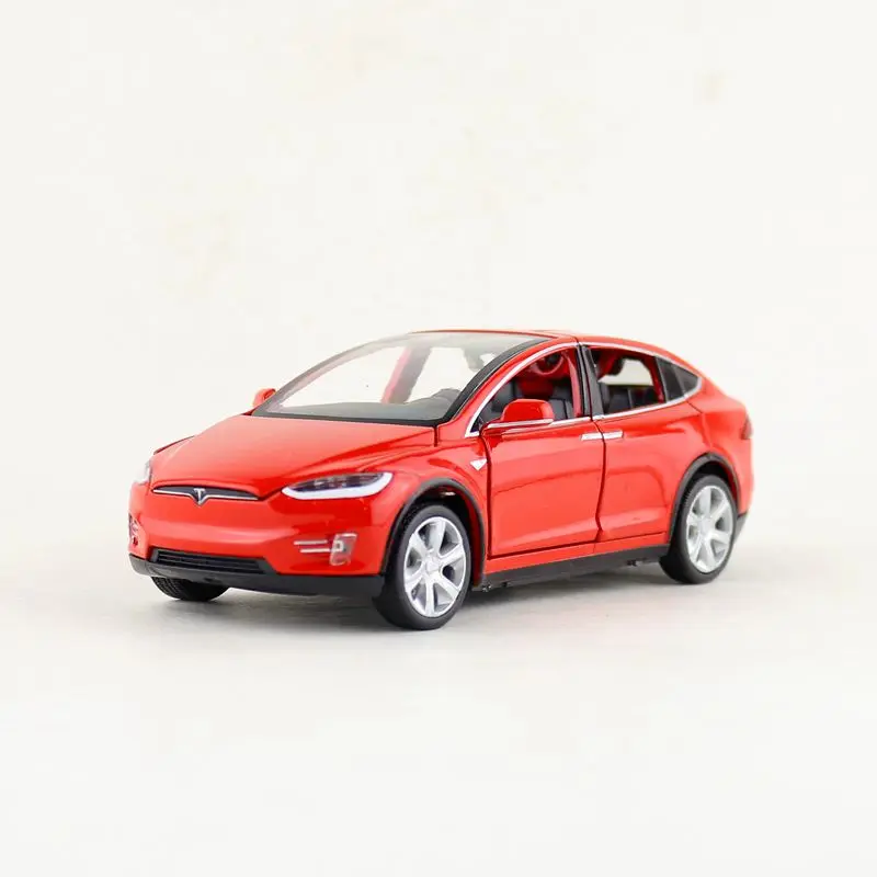 1:32 Tesla Model X 90D SUV Die Cast Modellauto Auto Spielzeug Model Schwarz