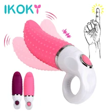 IKOKY Tongue Vibrators with Finger Ring G spot Vibrator Oral Licking Sex Toys for Woman Vagina