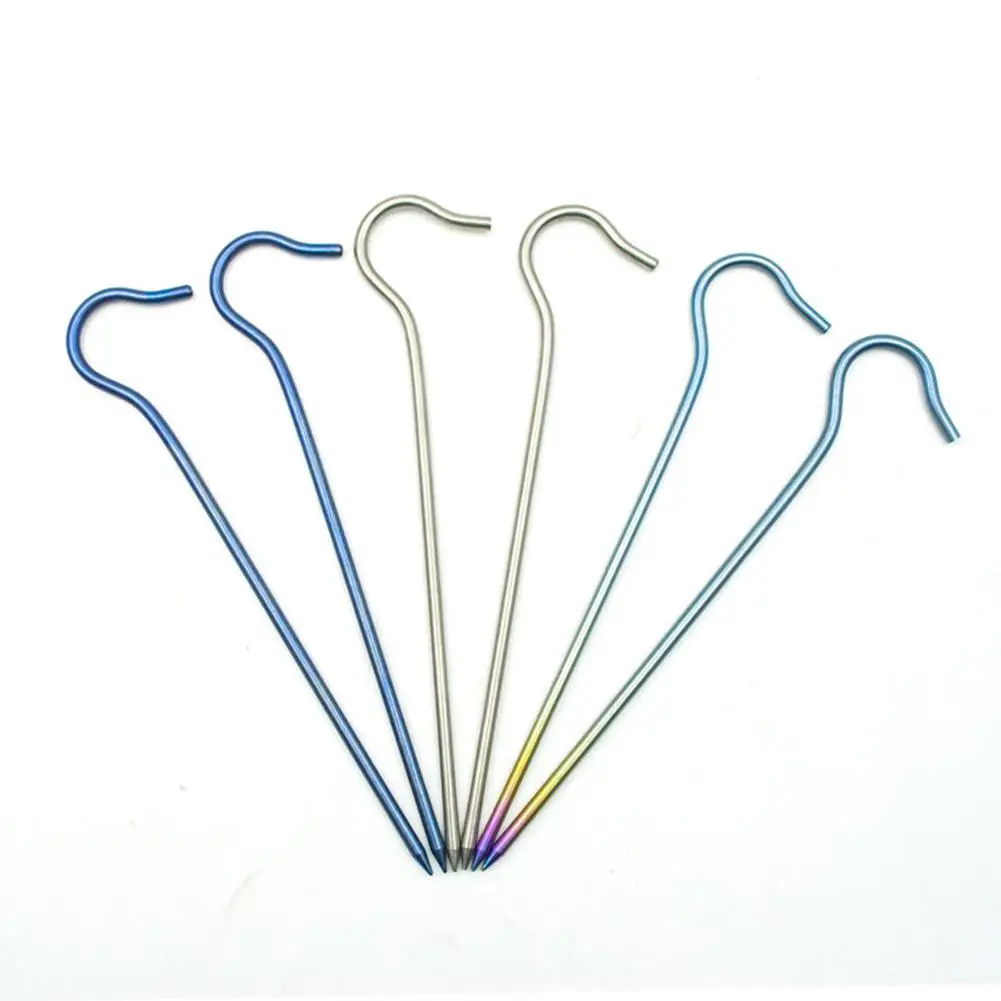

Mounchain TC4 Titanium Alloy Pegs Camping Tent Pegs Ultralight Portable Elbow Grass Tent Nail Peg 3x160mm