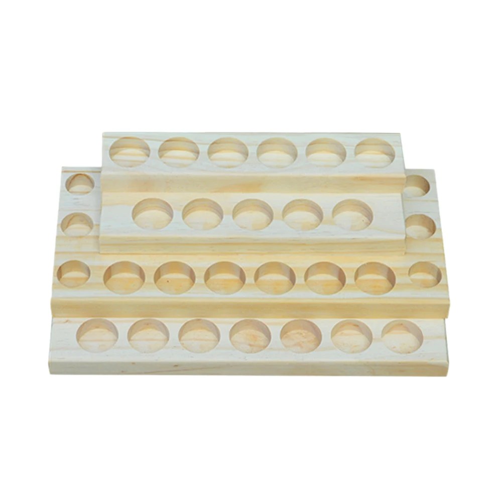 

1pc Desktop Storage Rack Stepped 30 Holes Wooden Shelf Storage Rack Stand for Essential Oil Aromatherapy Oil