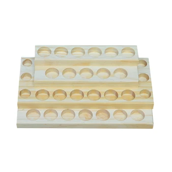 

1pc Desktop Storage Rack Stepped 30 Holes Wooden Shelf Storage Rack Stand for Essential Oil Aromatherapy Oil