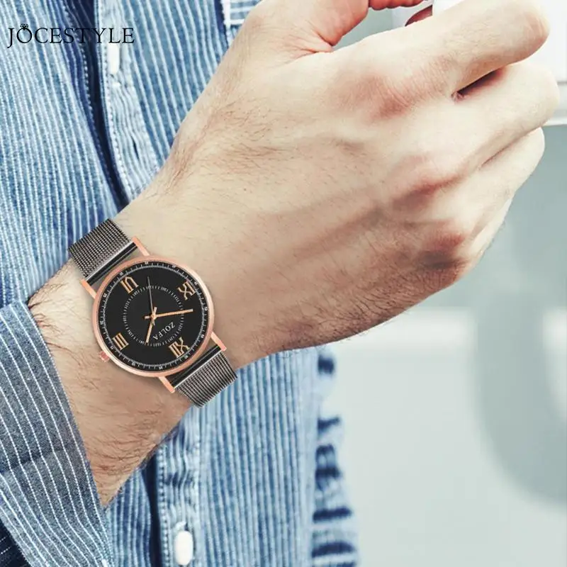 

ZOLFA Fashion Watch Men Slim Mesh Strap Minimalist Wrist Watches For Men Quartz Sports Watch Clock Relogio Masculino
