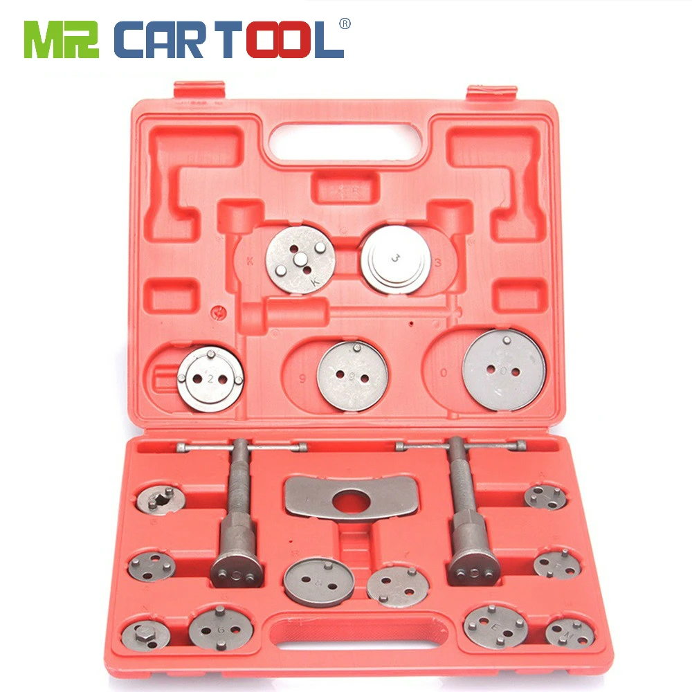 

18pcs Universal Caliper Brake Piston Tool Kit Disc Brakes Rewind Wind Back Pad With Case For VW AUDI FORD BMW E46 Citroen