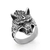 Los hombres 316L de acero inoxidable nórdicos nórdico vikingo odin Lobo anillo amuleto con bolsa de regalo ► Foto 1/6