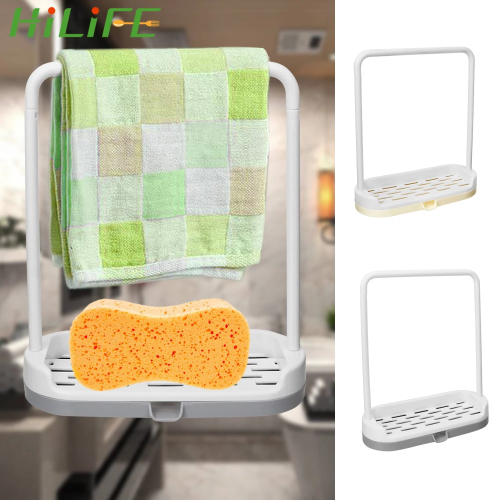 

HILIFE Clean Rag Rack Kitchen Tools Scouring Pad Storage Rack Sink Countertops Drain Wipes Sponge Rack Plastic