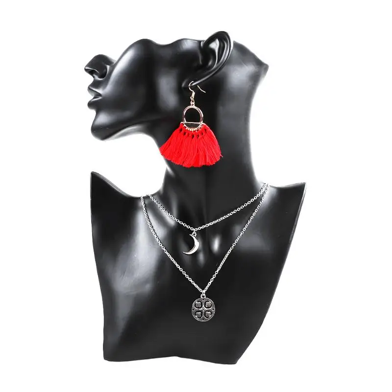  Necklace Stand Earrings Display Stand Showcase Pendant Holder Jewelry Figurine Display for Jeweller