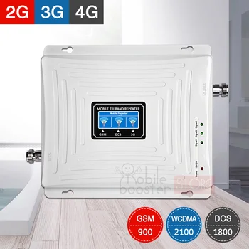 

2g 3g 4g cellular booster amplifier mobile internet amplifier gsm 900 lte 1800 2100 umts Tri Band signal booster repeater 70dB