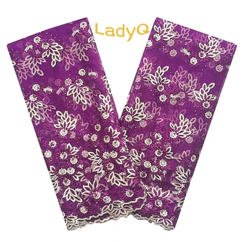 

LadyQ Magenta French Laces Fabrics High Quality Tulle French Embroidered White Cord Lace Beaded Aso Ebi Swiss 2018 Lace Fabric