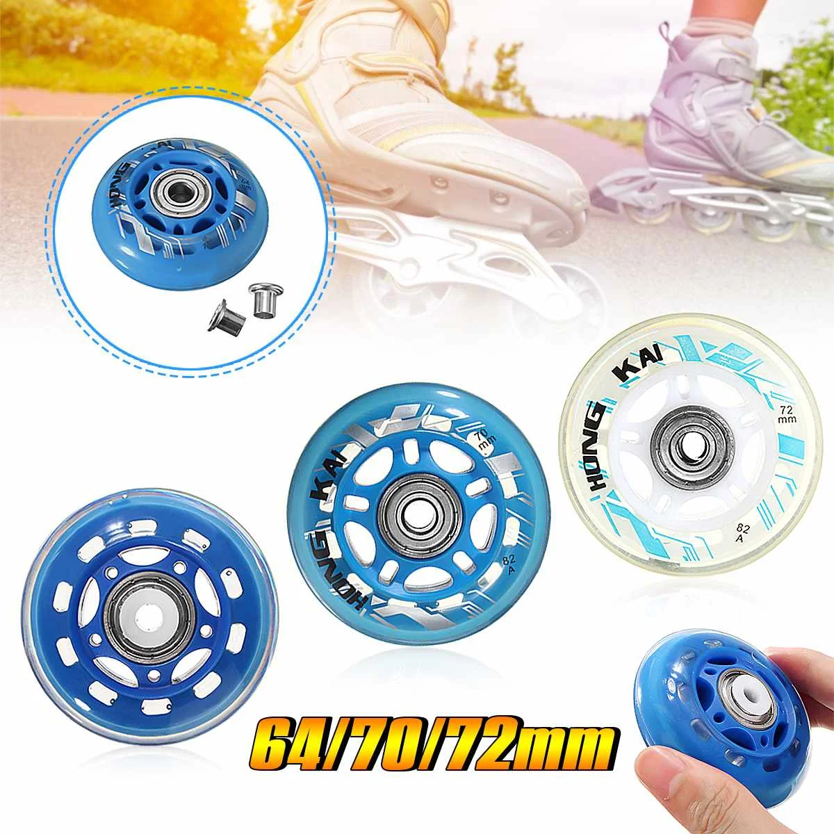 4 قطعة 82A مضمنة الأسطوانة التزلج عجلات 64 مللي متر 70 مللي متر 72 مللي متر مضمنة عجلات تزلج مع تحمل ضياء 8 مللي متر ل مضمنة التزلج أحذية تزلج