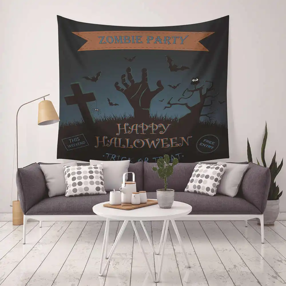 

Hippie Tapestry Indian Mandala Skull Printed Macrame Wall Hanging Tapestries Halloween Bedspread Yoga Mat Blanket Bed Carpet