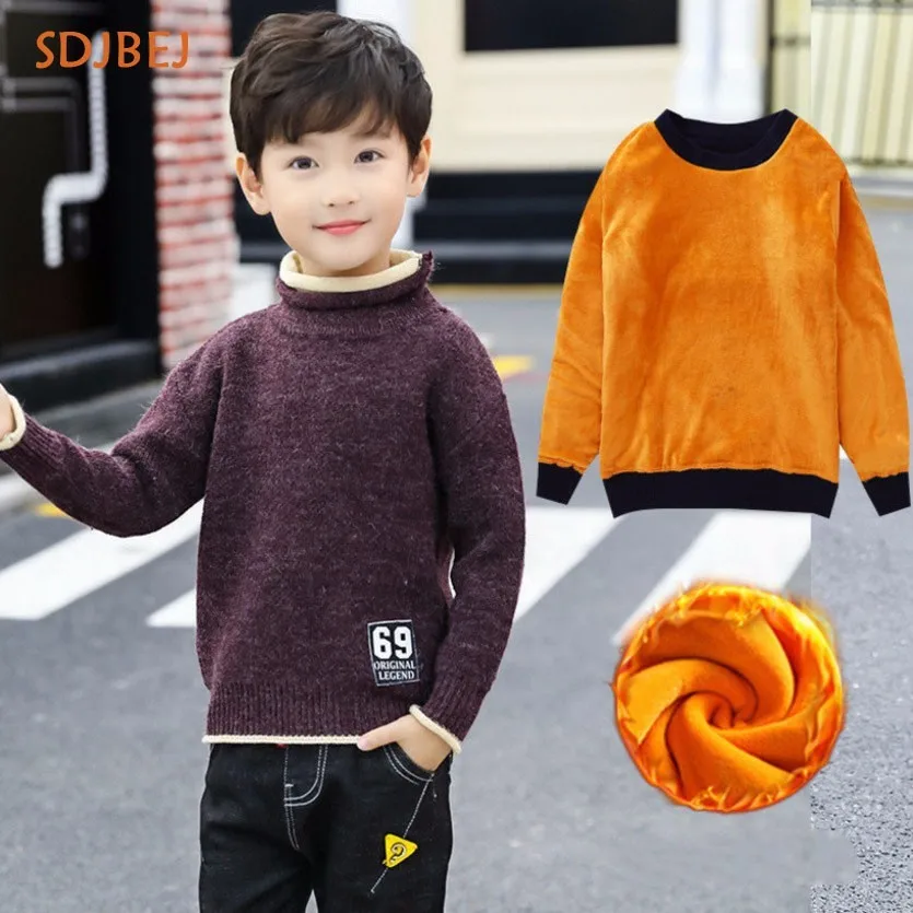 Boys Sweaters Winter Kids Pullovers Casual Children Knitwear Tops Thick