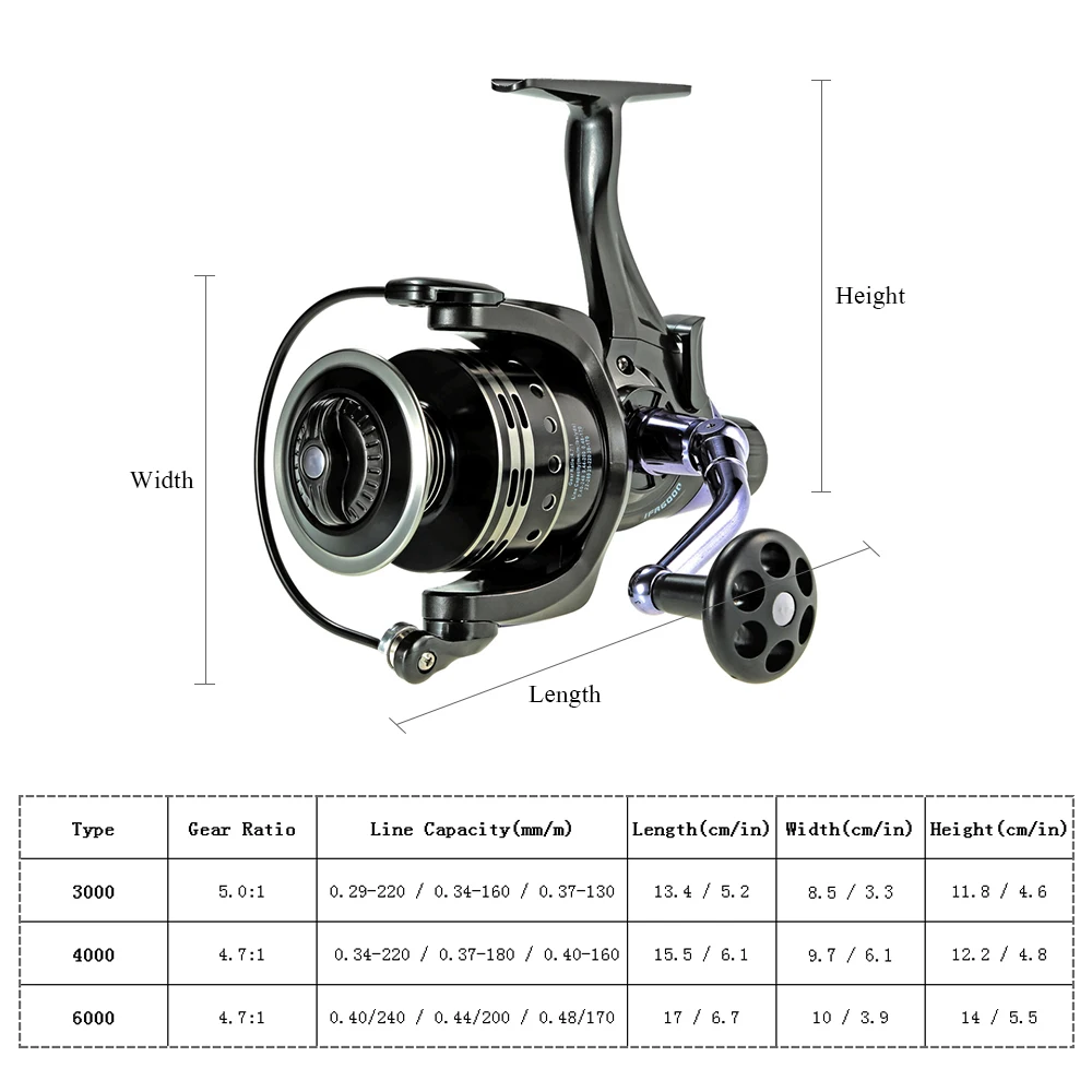 Carrete De pesca De agua dulce con sistema De freno Dual COONOR 12BBs Carrete De pesca 4,7: 1 Carrete De pesca