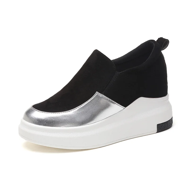 

2019 Spring Autumn Women's Shoes Ladies Suede Leather Flat Shoes Platform Casual Slip On Lazy Loafers Shoes Female Shoe