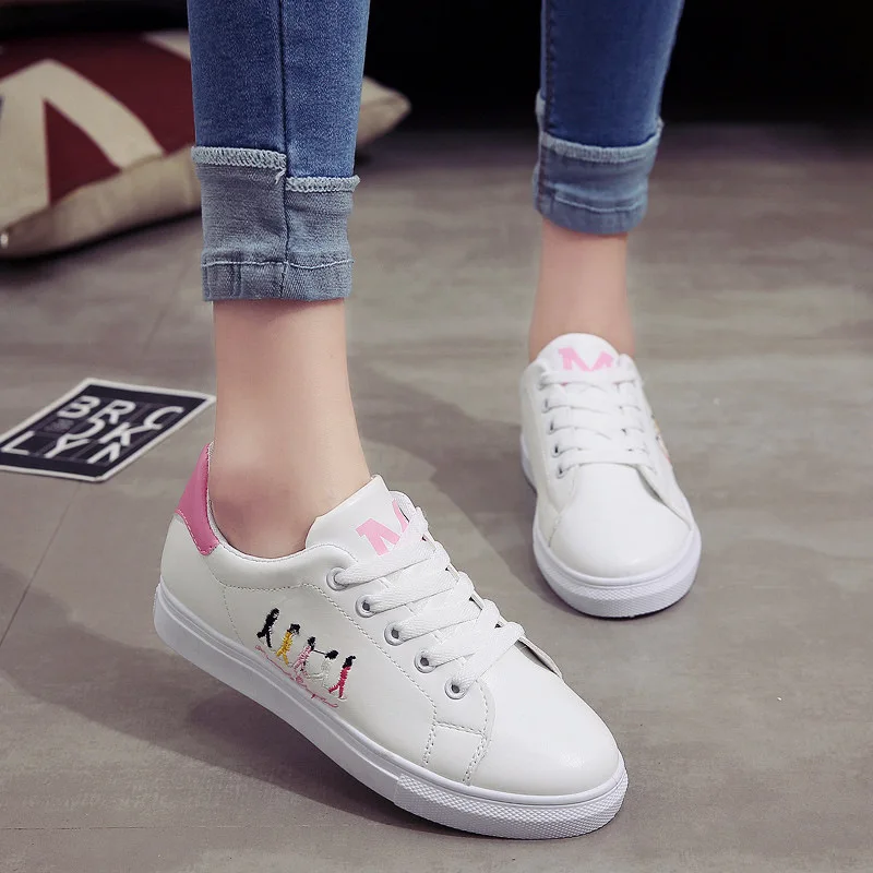 

2018 Spring New Pattern Street Time Small White Women's Chalaza Student Han Build Shoes--ALEX