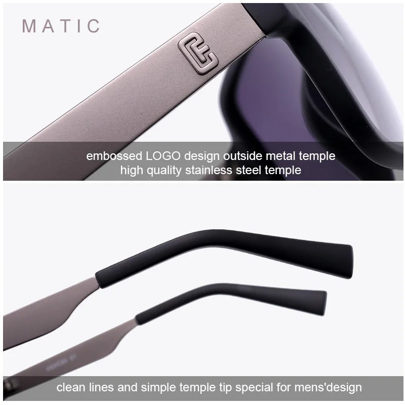 Мужские Винтажные Солнцезащитные очки MATIC серые матовые квадратные большие