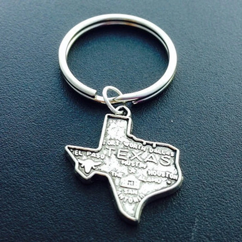 

2018 Hand Stamped Texas Keychain Texas Map State Key ring Home Key Chains Going Away Present Long Distance Relationship Gifts
