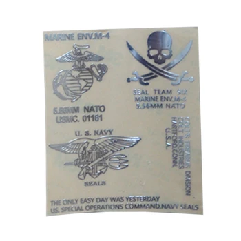 

Seal Global Hawk Marine Corps Sticker Metal Decals - Silver/Black