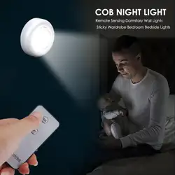 2 шт. светодиодный LED спальня COB 50LM ночник беспроводной пульт дистанционного управления настенный светильник