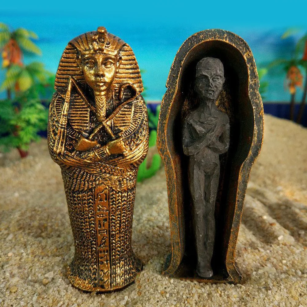 

Mini Egyptian Pharaoh Coffin Mummy Model Miniature Figurine Statue Desk Ornament