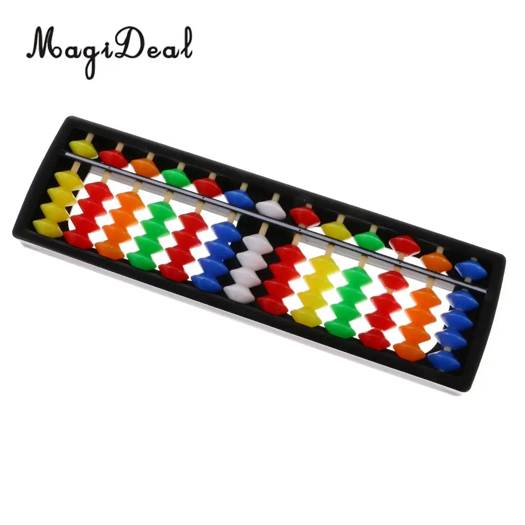MagiDeal 13Rods Plastic Beads Abacus Soroban Calculating Tool Educational Math Toy for School Teacher Student Office Use 6Colors 3 MagiDeal 13Rods Plastic Beads Abacus Soroban Calculating Tool Educational Math Toy for School Teacher Student Office Use 6Colors 3