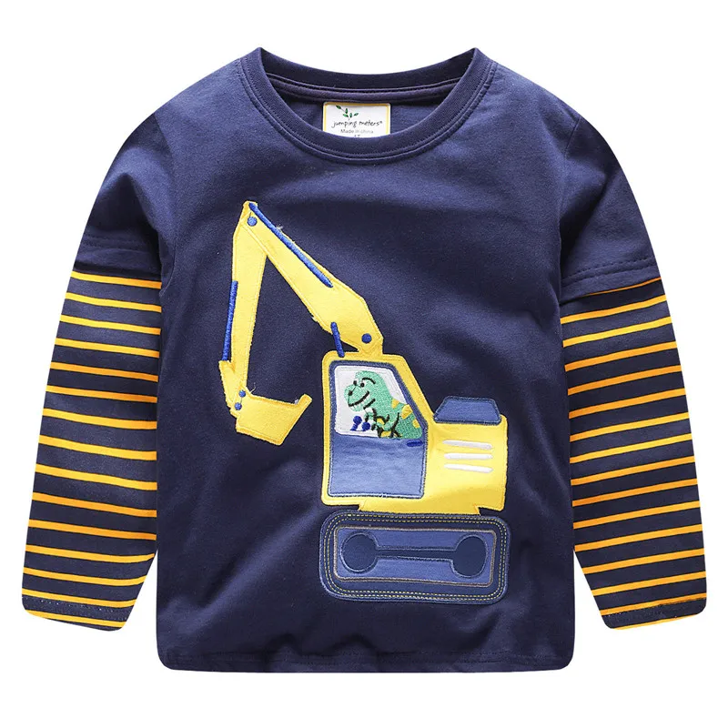 

Jumping meters Boys Cartoon Forklift T Shirts Children Long Sleeve Cotton T Shirts Boys Clothes Children Tees Baby Boy Tops