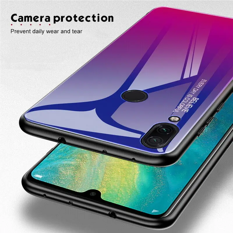 Градиентный чехол из закаленного стекла для Xiao mi 9 Red mi Note 7 Pro Pocophone F1 mi 8 mi A2 Lite 6X 5X A1 Note 7 9, защитный чехол