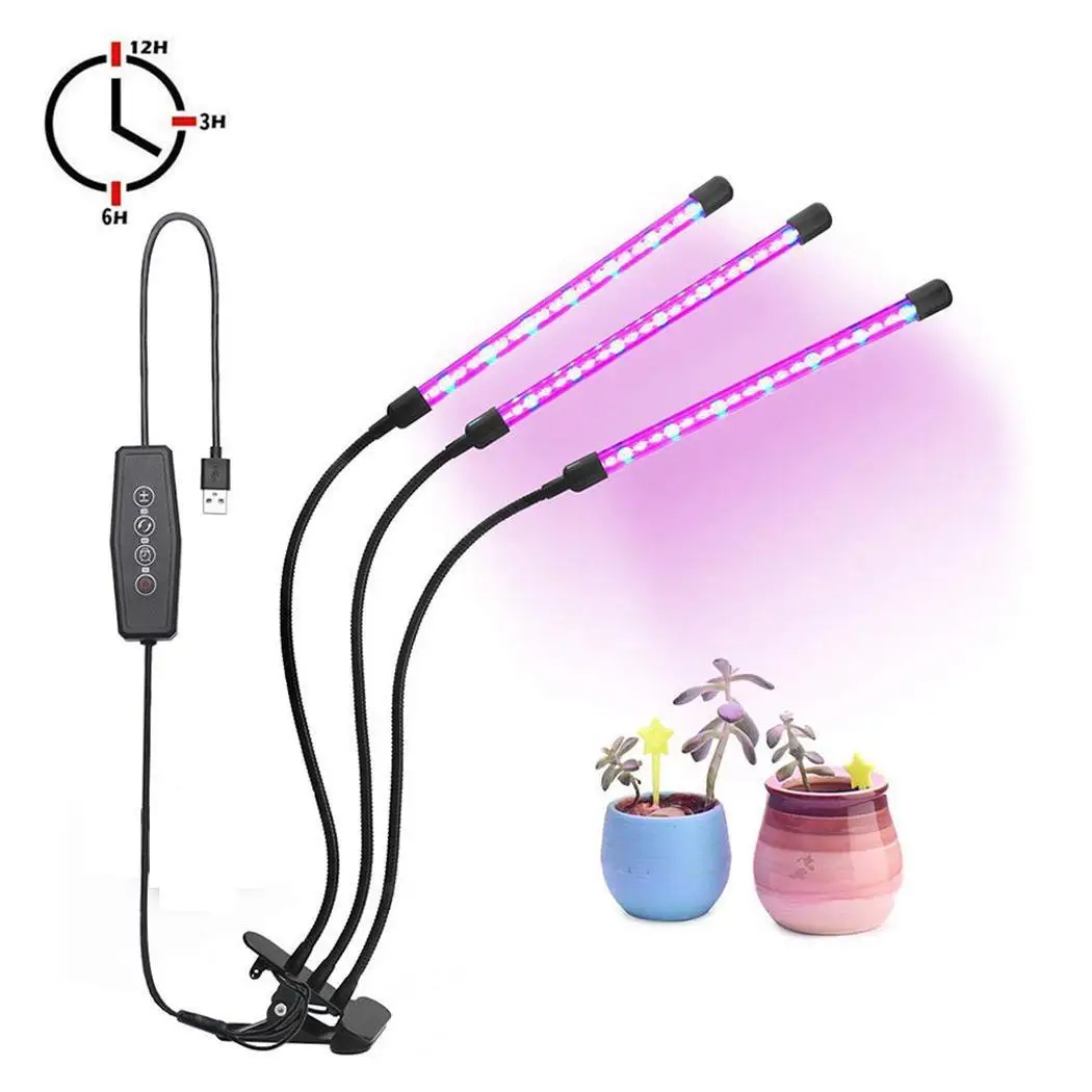 

Durable Practical Bendable Three Head Plant LED 0.9 60 Grow 3500K Light Adapter 5V Set Home IP55 120lm/W 120LM