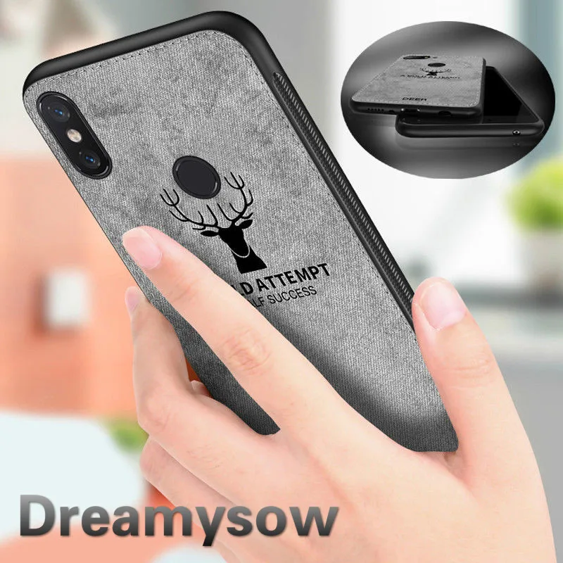 

Luxury Soft TPU edge Canvas Embossed Deer Phone Case for Huawei Y7 Pro 2019 Nova 3i Honor 8C 8X 7X View 20 8 9 Lite Cloth Cover