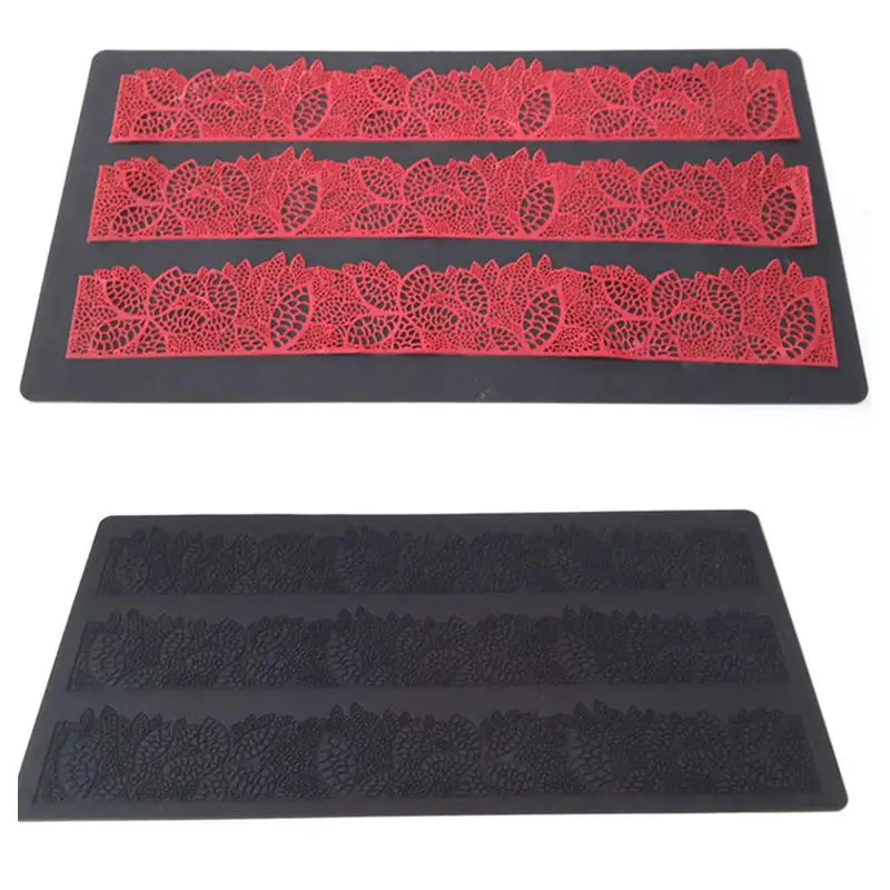 

40*20CM Leaf Pattern Silicone Mold Lace Pad Cake Decoration Sugar Craft Tool Fondant Mould Baking Tool